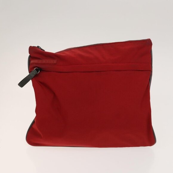 PRADA Sports Shoulder Bag Nylon 2Set Red Beige Silver Auth ti3215 - Picture 2 of 16